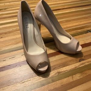 Jessica Simpson peep toe heels in nude size 7.5